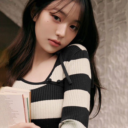 rolarola - CUT OUT RIBBON BOARDER KNIT