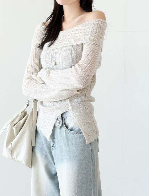 Goji Off-Shoulder Knit/ 골지01