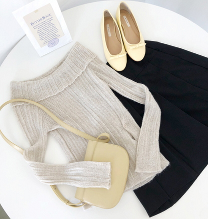 Goji Off-Shoulder Knit/ 골지01