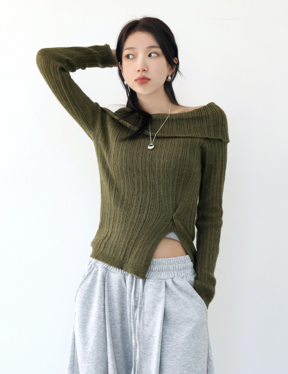 Goji Off-Shoulder Knit/ 골지01