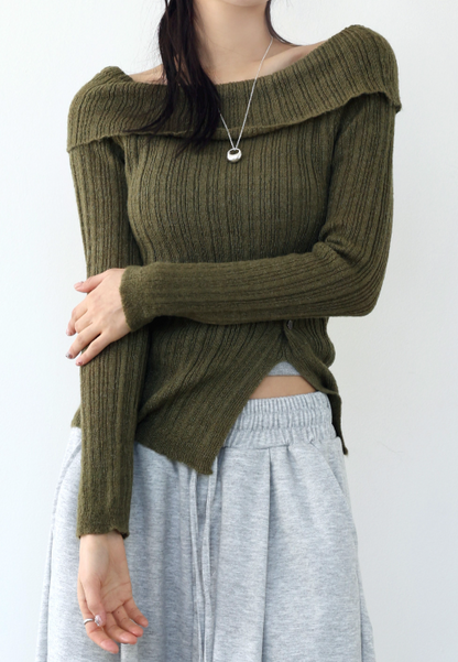 Goji Off-Shoulder Knit/ 골지01