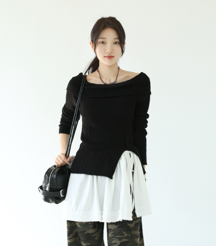Goji Off-Shoulder Knit/ 골지01