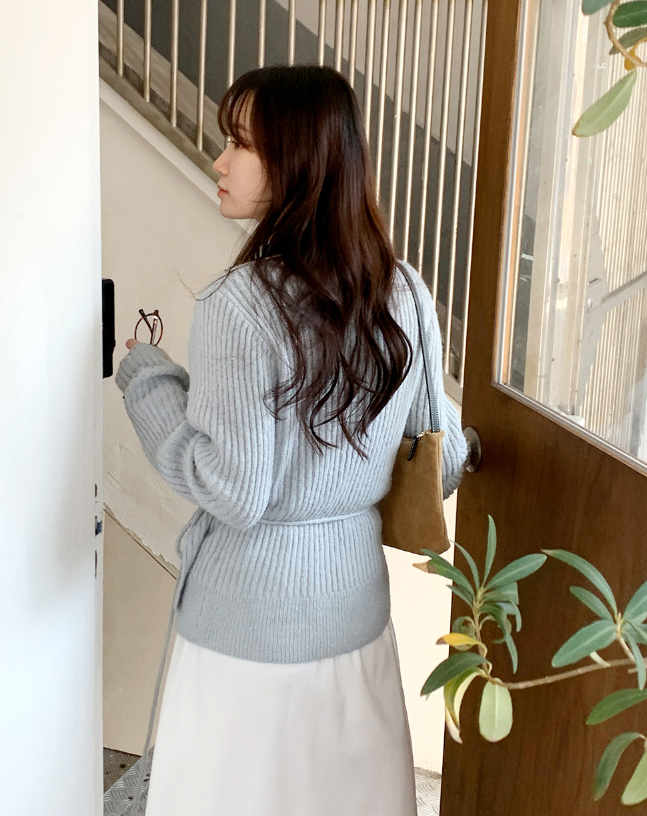 Ribbed Wrap Cardigan/ 알파카01