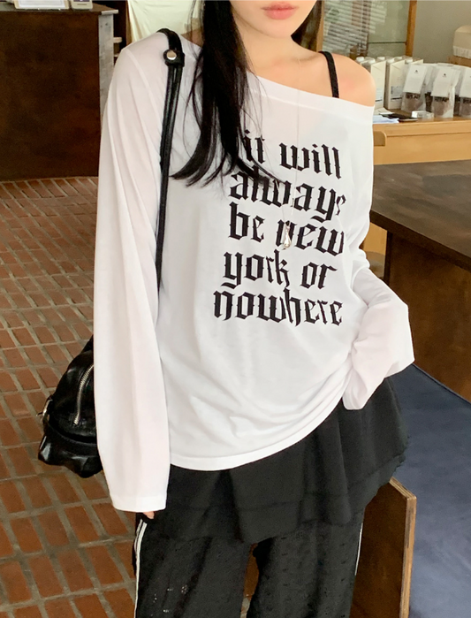 Loose Off Shoulder Tee/ 노웨어01