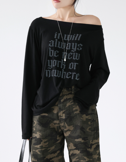 Loose Off Shoulder Tee/ 노웨어01
