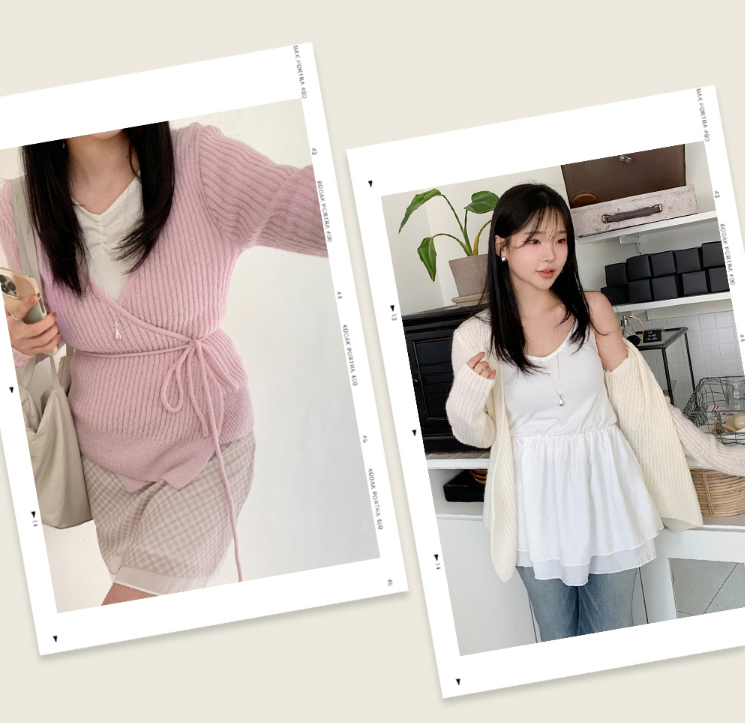 Ribbed Wrap Cardigan/ 알파카01