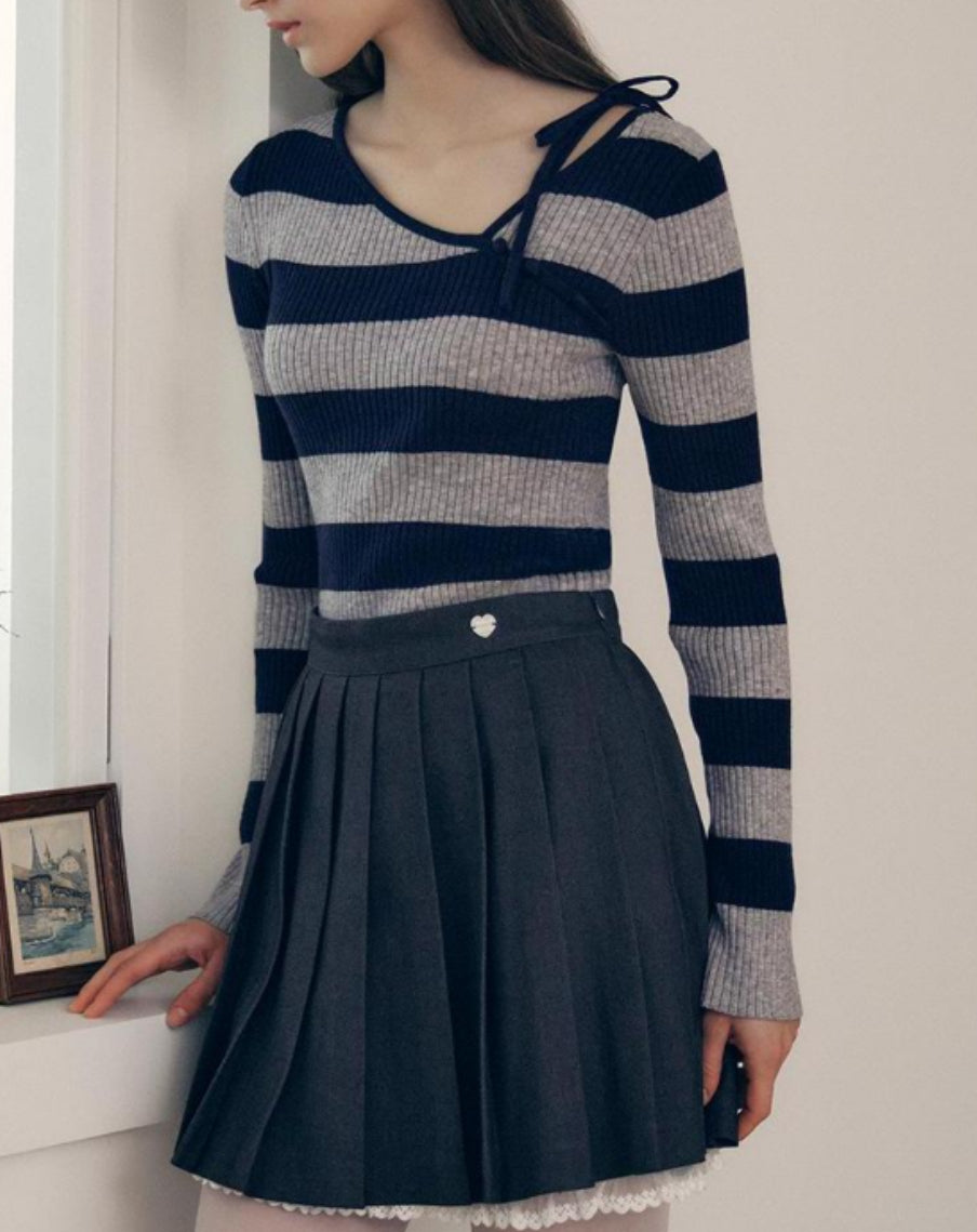 rolarola - CUT OUT RIBBON BOARDER KNIT