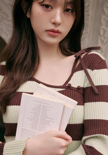 rolarola - CUT OUT RIBBON BOARDER KNIT