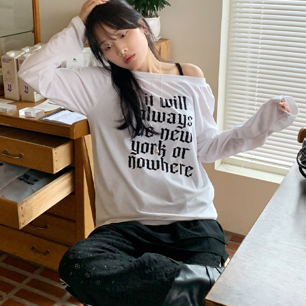Loose Off Shoulder Tee/ 노웨어01